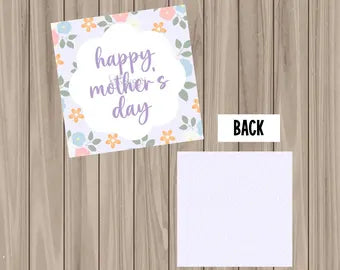 Floral Mother Tag   - 2" x 2" Square Pre-Printed PHYSICAL Tag