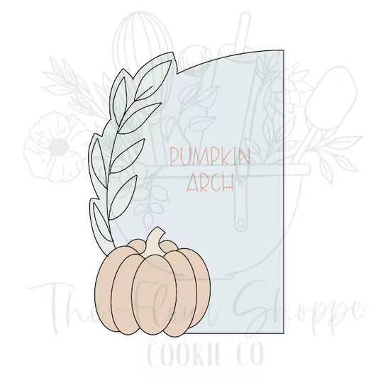 Pumpkin Arch with Greenery  Plaque Cookie Cutter