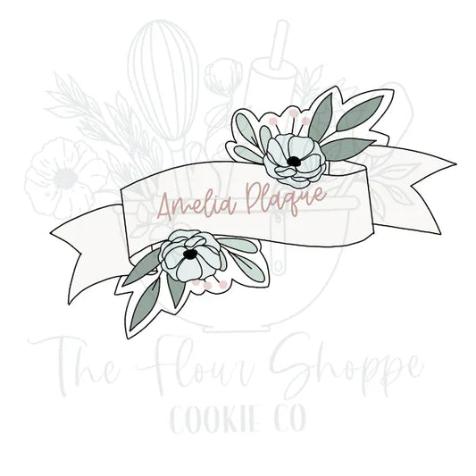 Amelia Floral BannerCookie Cutter