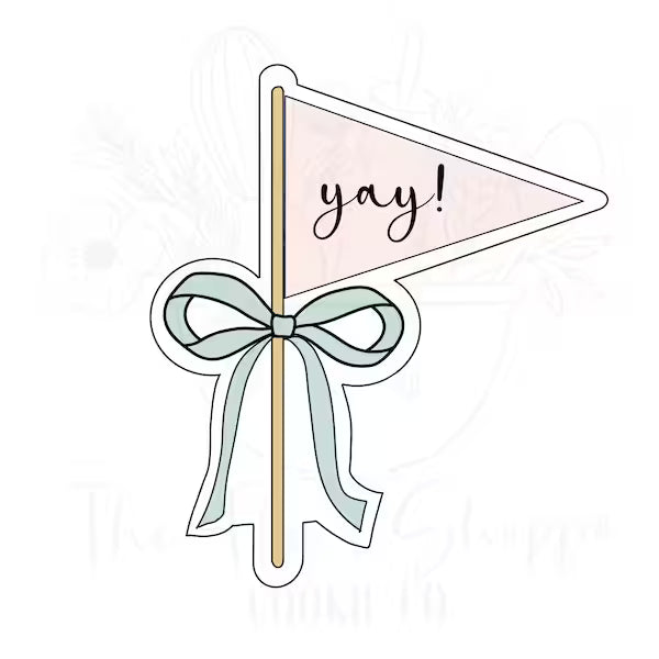 Pennant with Bow Cookie Cutter