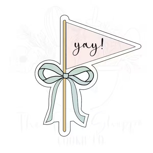 Pennant with Bow Cookie Cutter
