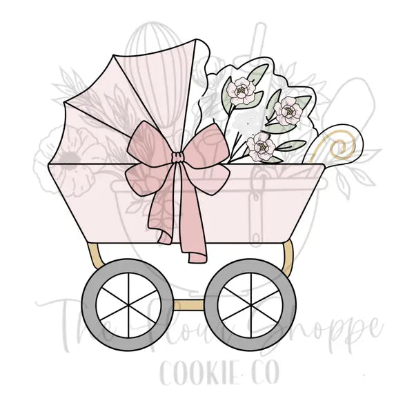 Baby Buggy 3 with Bow, Stroller, Pram Cookie Cutter