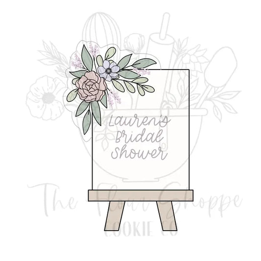 Sign on Easel with Florals 1 with Greenery Cookie Cutter