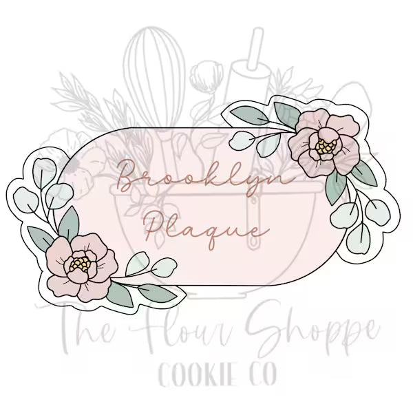 Brooklyn Plaque Cookie Cutter with Greenery