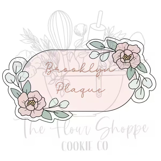 Brooklyn Plaque Cookie Cutter with Greenery