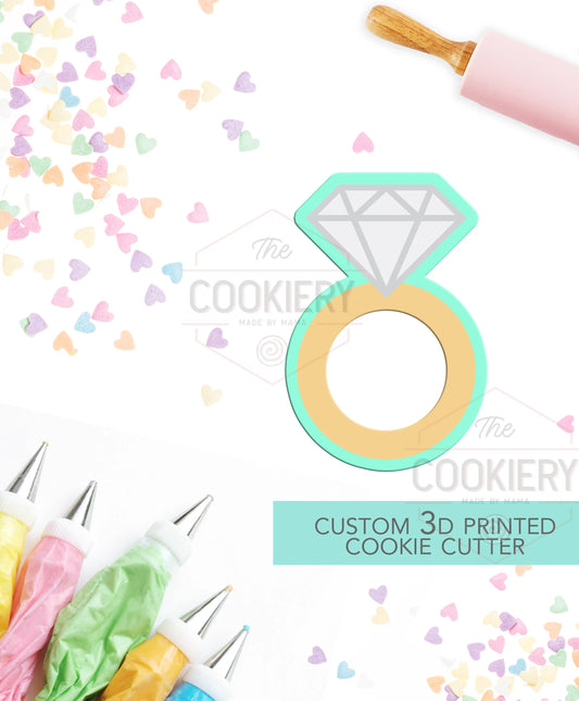 Engagement ring cookie cutter - Wedding Ring - Bride Cookie 3.5"