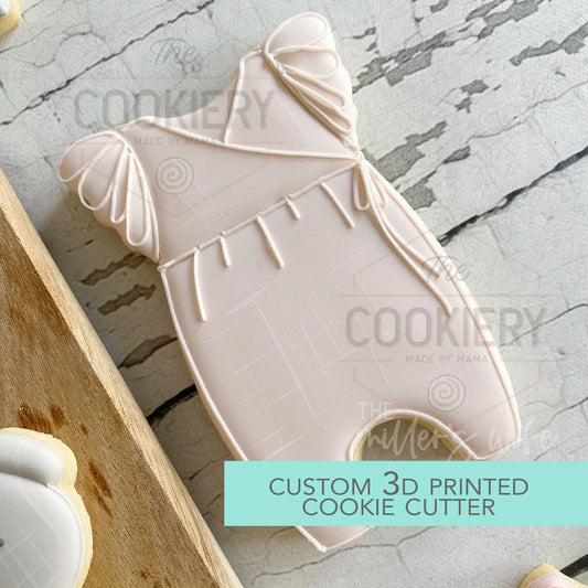 Ruffled Sleeve Onesie Cookie Cutter - Baby Shower Cutter 4"