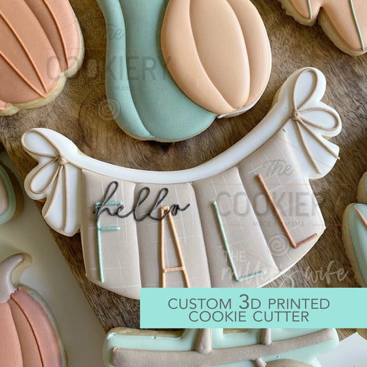 Fall Bunting Banner Cookie Cutter - Fall and Thanksgiving - 4.5 inches