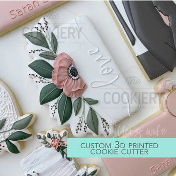 Cookie Cutter Long Floral Plaque 4"