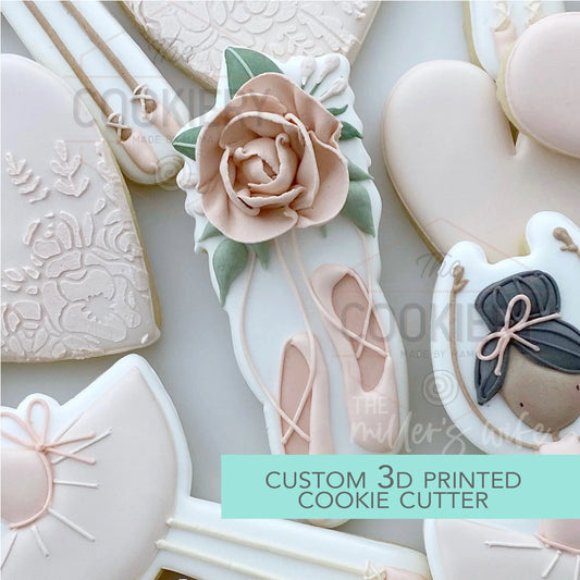 Floral Ballet Slippers Cookie Cutter - 4"