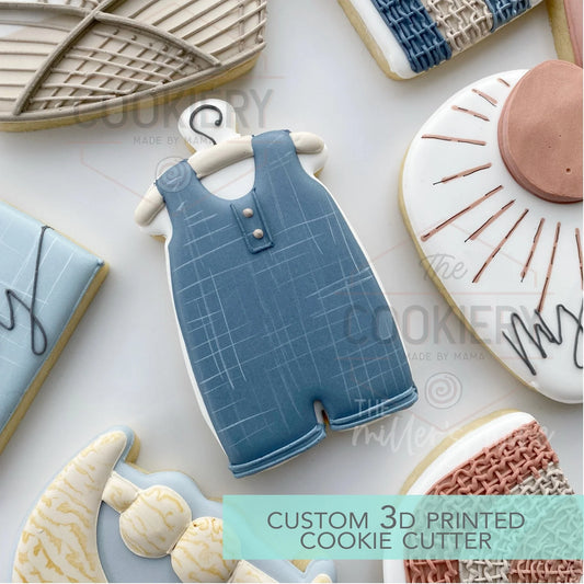 Sleeveless Romper on Hanger Cookie Cutter - Baby Shower Cutter - 4"