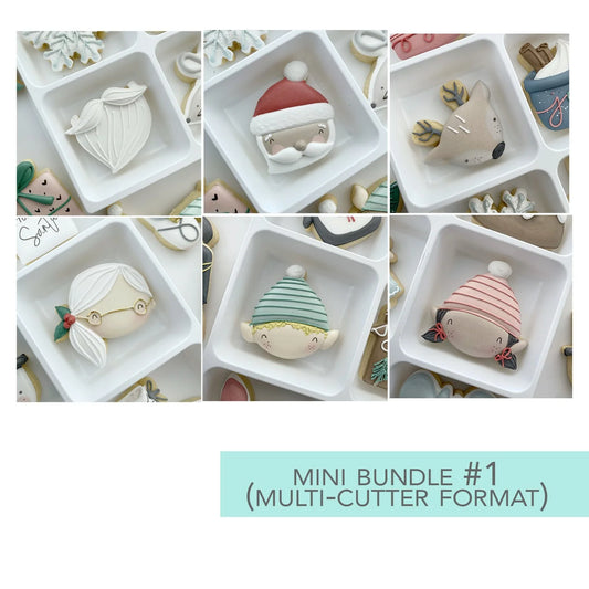 Mini Christmas Cookie Cutter Set - Christmas Mini Advent Calendar Cutters - 2" - Bundle #1