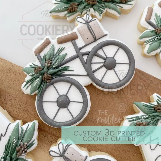 Christmas Bicycle Cookie Cutter - Christmas Cookie Cutter - 3.5"