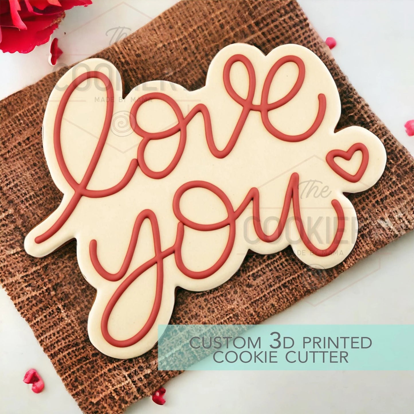 Love You Cookie Cutter - Valentine's Day Cookie Cutter 4"