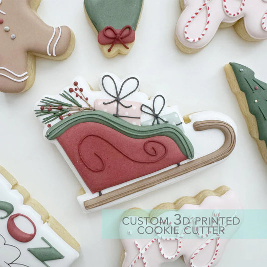 Santa's Sleigh with Gifts Cookie Cutter 4"