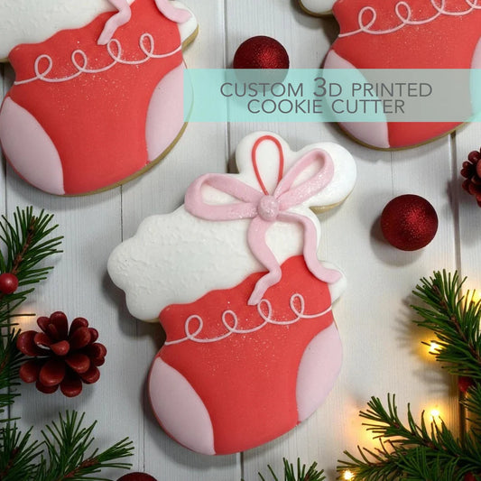 Christmas Stocking with Bow Cookie Cutter 4"
