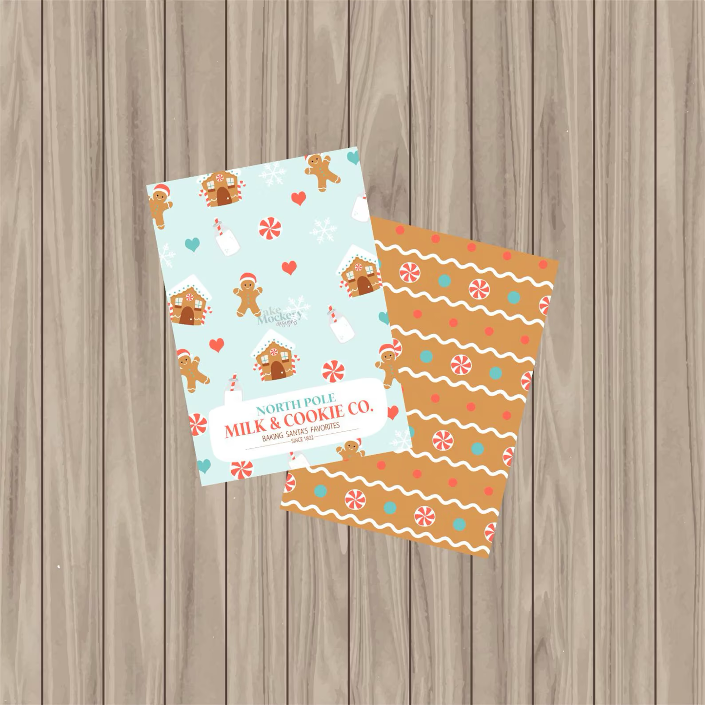 Physical Pre-Printed and Pre-Cut Card - Milk & Cookie Co. - 3.5"x5"