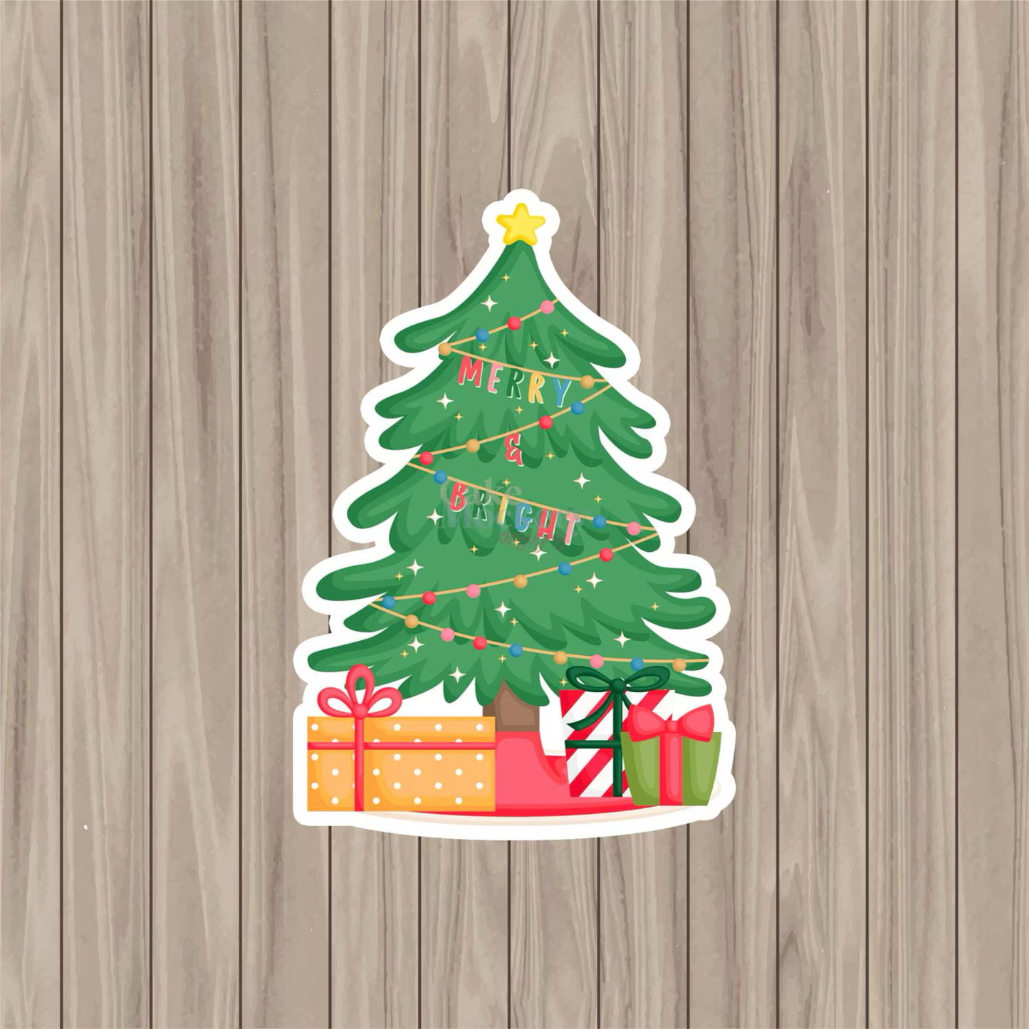 Printed Die-Cut Cookie Card - Christmas Tree - 4.25"x 6.25"