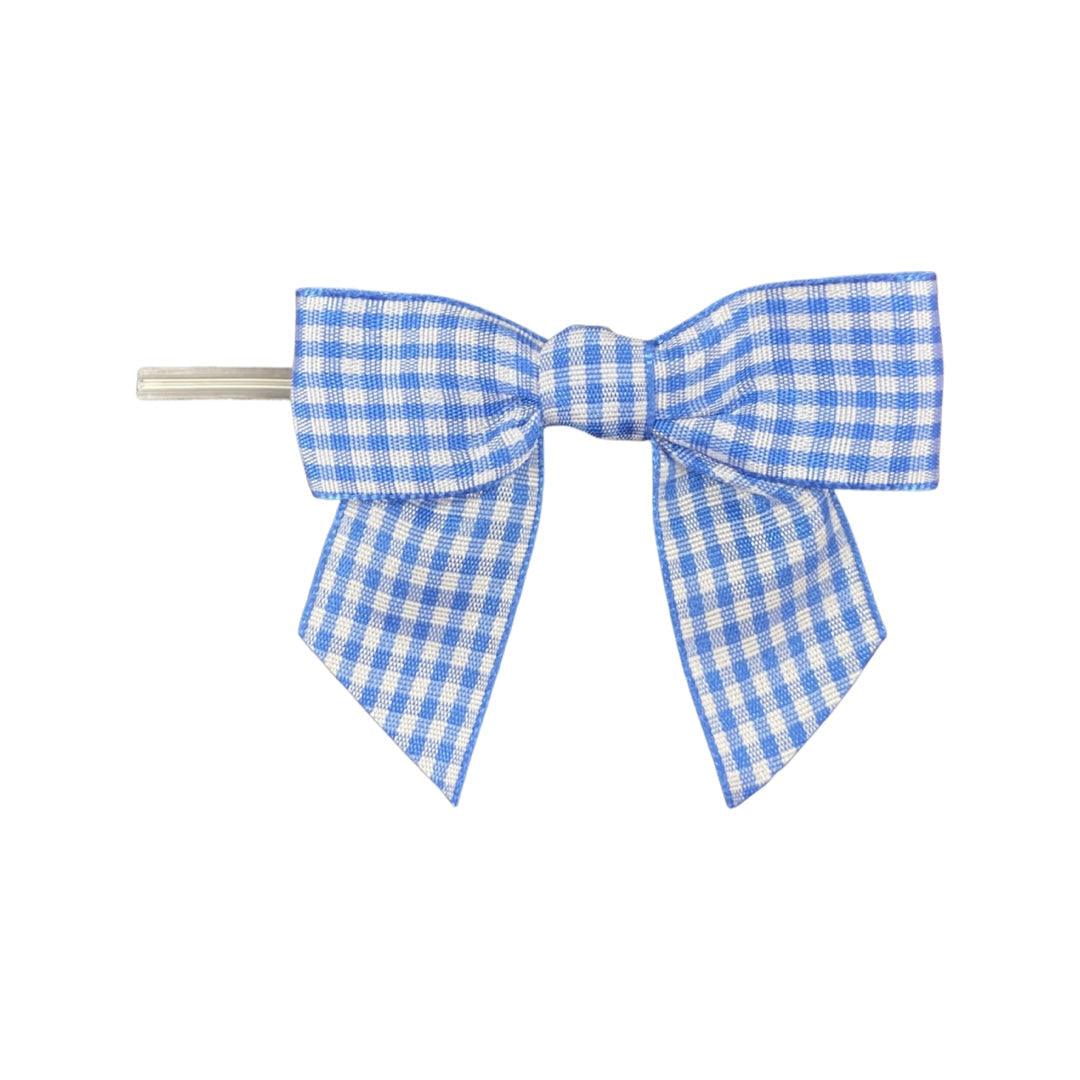 Medium Blue Gingham Bow (3”)