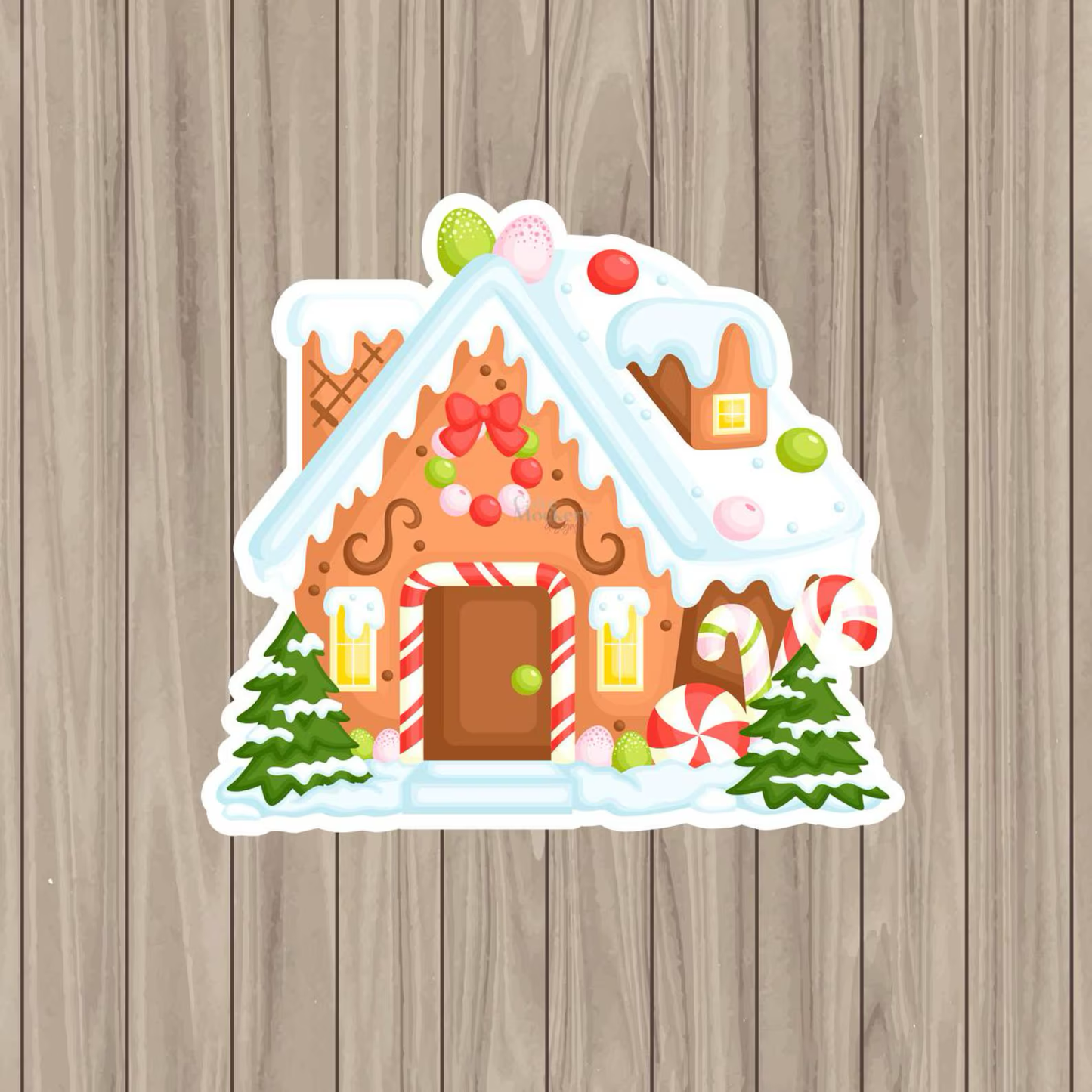 Printed Die-Cut Cookie Card - Gingerbread House -5.75"x 5.25"