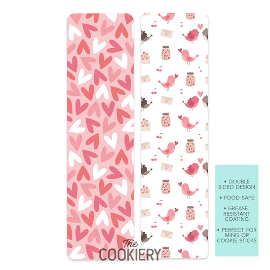 Love Birds Valentine's Day Food Safe Cookie Card Backers - The Cookiery