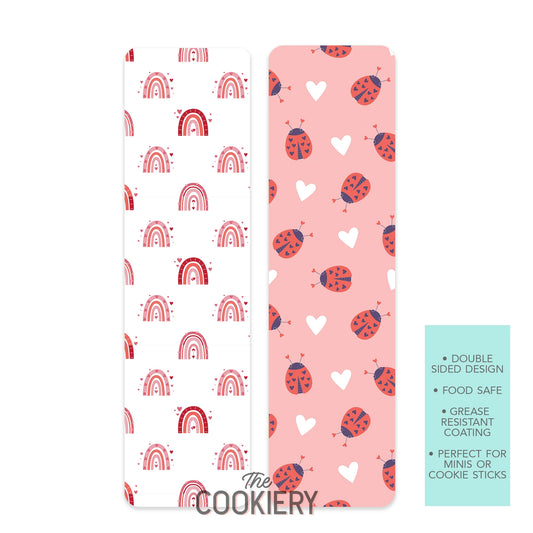 Love Bugs Valentine's Day Food Safe Cookie Card Backers - The Cookiery