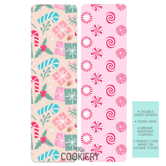 PINK CHRISTMAS GREASE-RESISTANT FOOD SAFE COOKIE CARD BACKERS