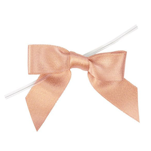 Metallic Rose Pre-tied Bow 3 1/2" 25 pack