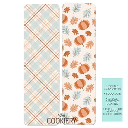 PUMPKIN PLAID GREASE-RESISTANT FOOD SAFE COOKIE CARD BACKERS