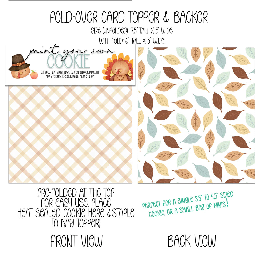 Turkey Paint Your Own PYO Thanksgiving Topper & Backer - The Cookiery