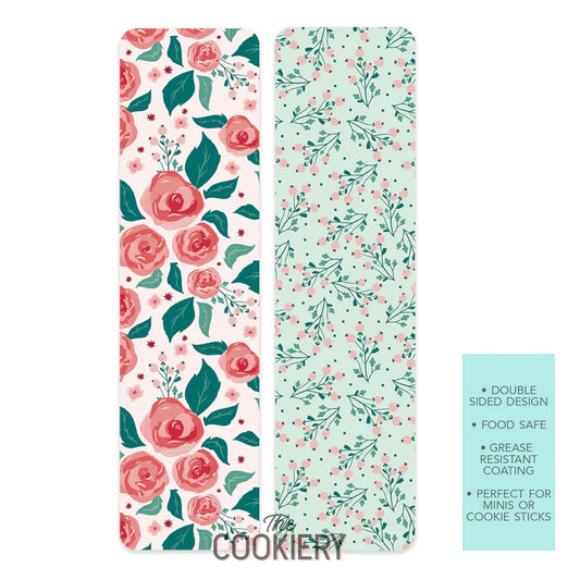 Berries and Roses Valentine's Day Food Safe Cookie Card Backers - The Cookiery
