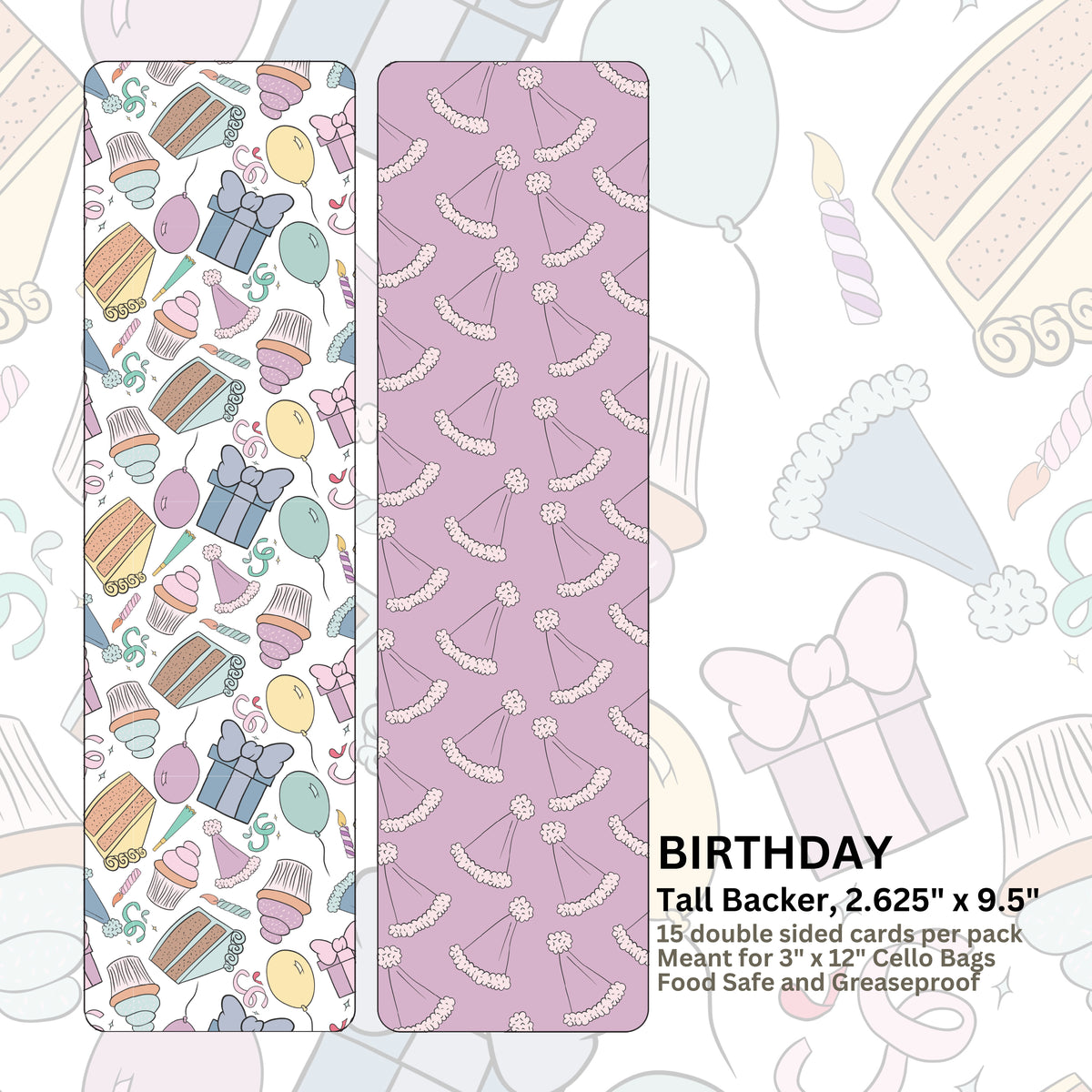 BIRTHDAY - 2.625" x 9.5" TALL BACKERS