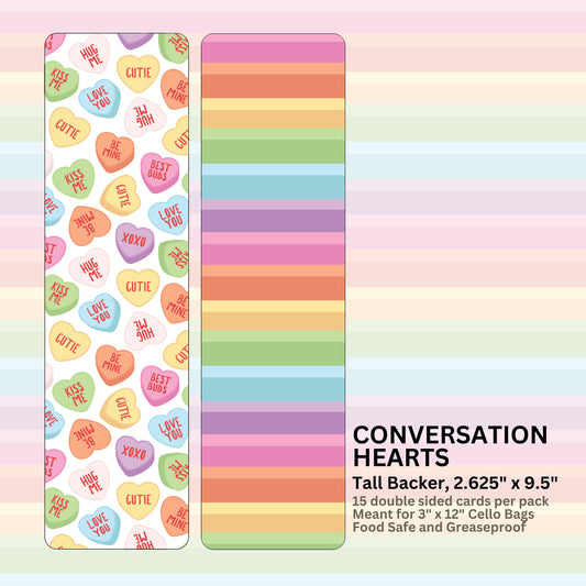 CONVERSATION HEARTS - 2.625" x 9.5" TALL BACKERS