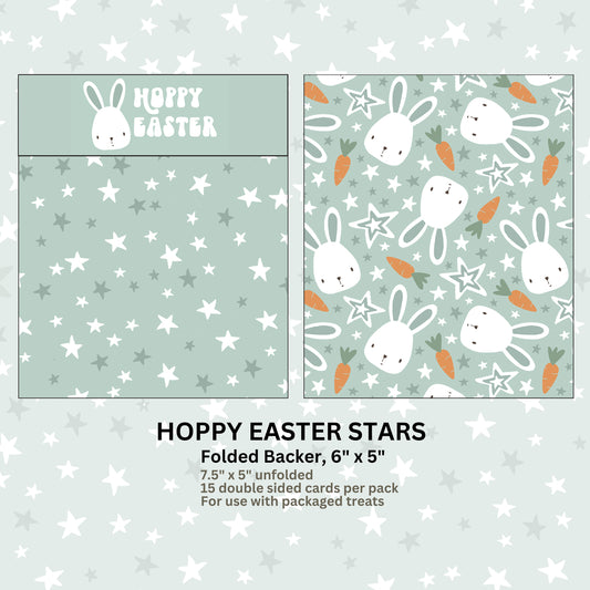 HOPPY EASTER STARS - 6" x 5" FOLDED BACKERS