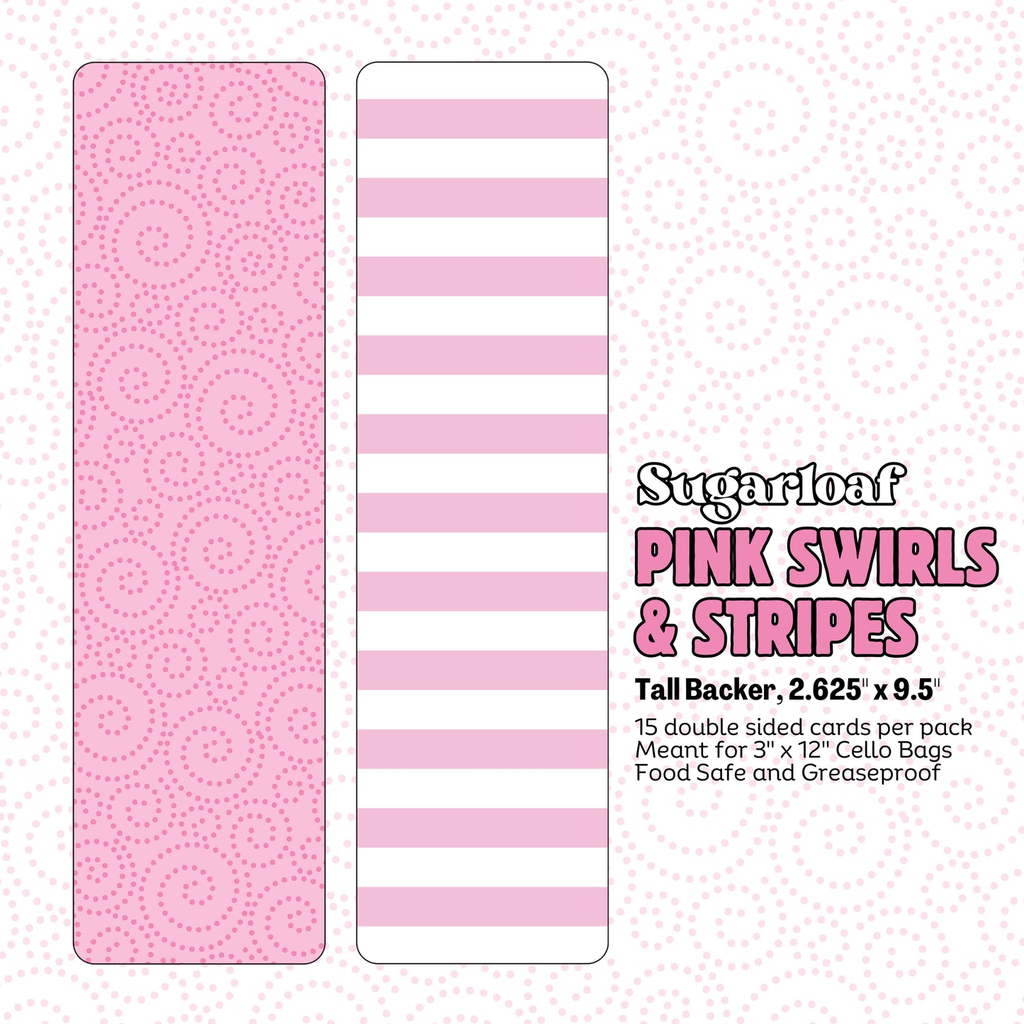 Pink Swirls & Stripes - 9.5" x 2.625" Tall Backers