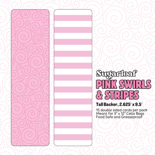 Pink Swirls & Stripes - 9.5" x 2.625" Tall Backers