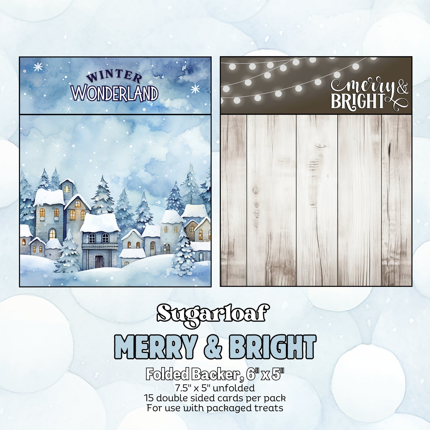 Merry & Bright - 6" x 5" Folded Backers