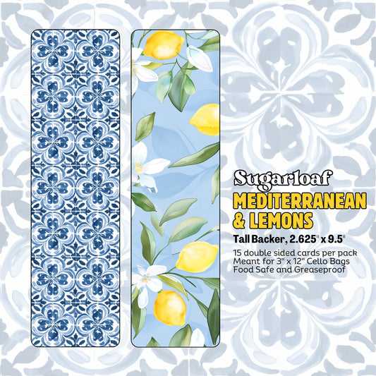 Mediterranean & Lemons - 9.5" x 2.625" Tall Backers