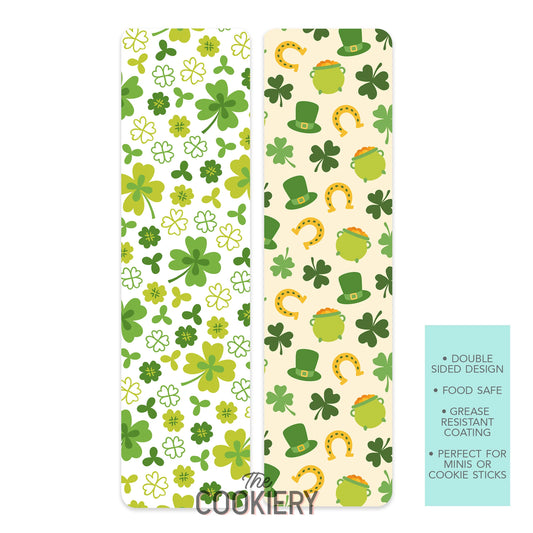 St Patrick's Day Shamrocks Food Safe Cookie Card Backers - The Cookiery