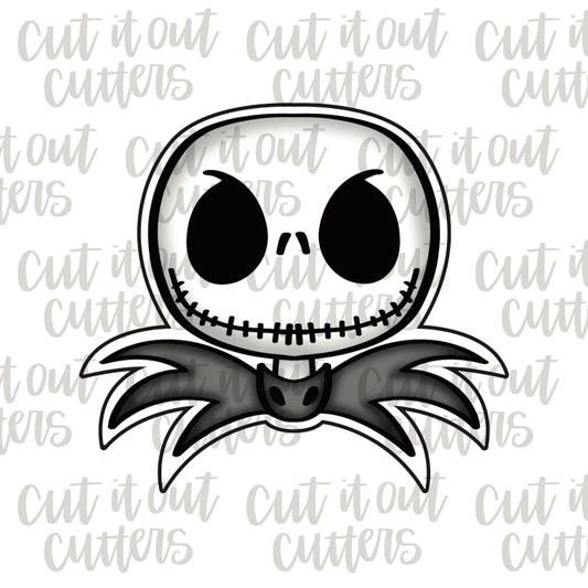 Skeleton Man Head Cookie Cutter - 3.5"