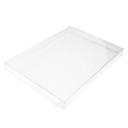 White Paper Box 5 3/8" x 1" x 7 1/2" with Crystal Clear Box Slip Cover