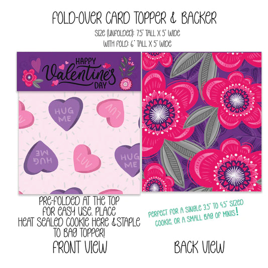 Happy Valentine's Day Floral Topper & Backer - The Cookiery