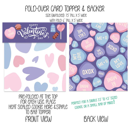 Happy Valentine's Day Bag Topper & Backer - The Cookiery