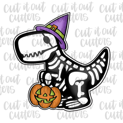 Witchy Tim T-rex Cookie Cutter & Stencil Combo - 4"